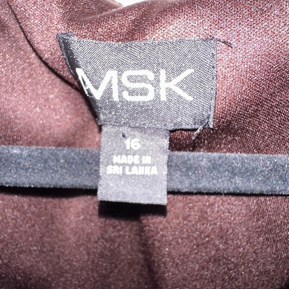 VINTAGE Y2K 90's MSK chocolate Brown polka dot  flutter sleeve poly midi dress - Picture 6 of 11